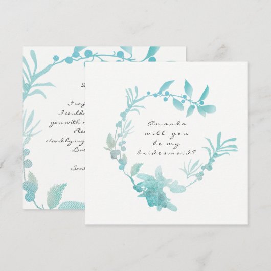 Ben je mijn Bridesmaid Silver Tiffany Wreath? Kaart (Voorkant / Achterkant)