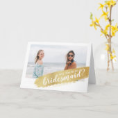 Ben je mijn Bridesmaid? Voorstel Gold Stroke Kaart (Gele Bloem)