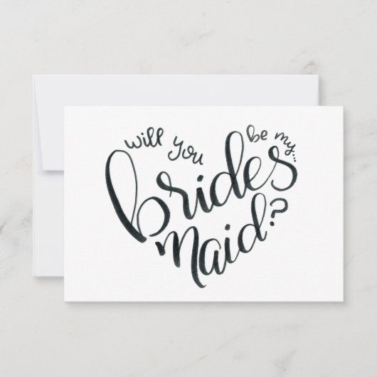 Ben je mijn Bridesmaid? - Voorstel van Bridesmaid RSVP Kaartje (Voorkant)