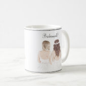 Ben je mijn Bridesmaid? Waterverf script Koffiemok (Voorkant rechts)