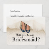 Ben je mijn Bridesmaid Weddenschap Dress? Kaart (Voorkant / Achterkant)