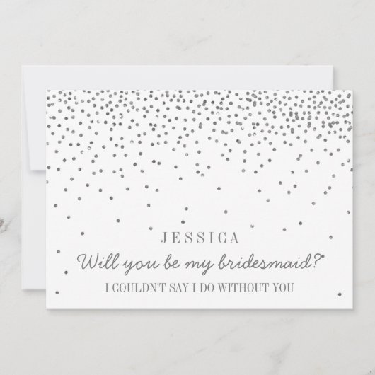 Ben je mijn Bridesmaid?  zilverConfetti Kaart (Voorkant)