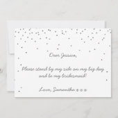 Ben je mijn Bridesmaid?  zilverConfetti Kaart (Achterkant)