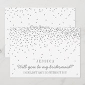 Ben je mijn Bridesmaid?  zilverConfetti Kaart (Voorkant / Achterkant)