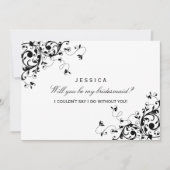 Ben je mijn Bridesmaid? Zwart-witzwijn Kaart (Voorkant)