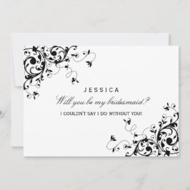 Ben je mijn Bridesmaid? Zwart-witzwijn Kaart