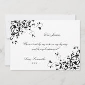 Ben je mijn Bridesmaid? Zwart-witzwijn Kaart (Achterkant)