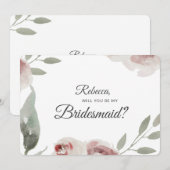 Ben je mijn Bridesmaïde Waterverf Eucalyptus? Kaart (Voorkant / Achterkant)