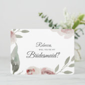 Ben je mijn Bridesmaïde Waterverf Eucalyptus? Kaart (Staand voorkant)