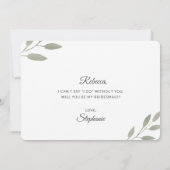 Ben je mijn Bridesmaïde Waterverf Eucalyptus? Kaart (Achterkant)