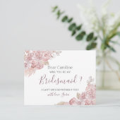 Ben je mijn Bridesman kaart Bohemian Pink Floral? (Staand voorkant)