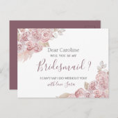 Ben je mijn Bridesman kaart Bohemian Pink Floral? (Voorkant / Achterkant)