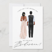 Ben je mijn Bridesman? Meisjes in Gown Kaart (Voorkant)