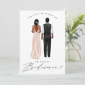 Ben je mijn Bridesman? Meisjes in Gown Kaart (Staand voorkant)