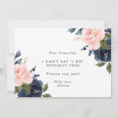 Ben je mijn bruidmaid blush roze marineblauw? kaart (Achterkant)