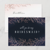 Ben je mijn bruidmaïde roos goudmarineboor? kaart (Voorkant / Achterkant)