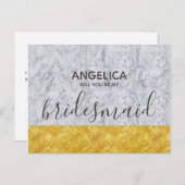 Ben je mijn bruidsbruine marmer? uitnodiging briefkaart (Voorkant / Achterkant)