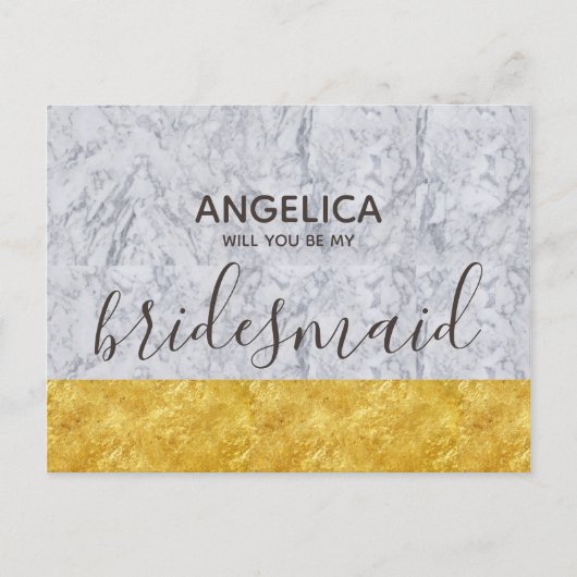 Ben je mijn bruidsbruine marmer? uitnodiging briefkaart (Voorkant)