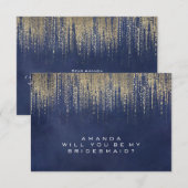 Ben je mijn bruidsmaïde goudblauwe marine? kaart (Voorkant / Achterkant)
