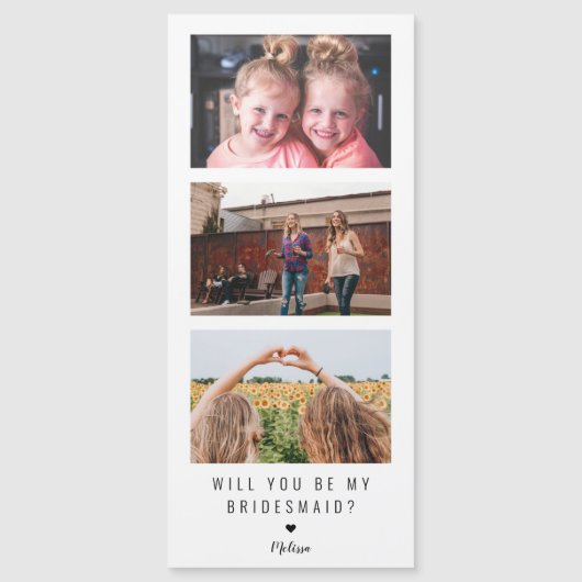 "Ben je mijn bruidsmeisje?" 3 Foto's? (Voorkant)