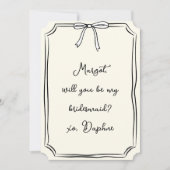 Ben je mijn bruidsmeisje? Coquette Bow Bruidsmeisj Kaart (Voorkant)