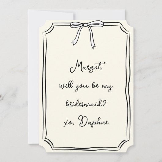 Ben je mijn bruidsmeisje? Coquette Bow Bruidsmeisj Kaart (Voorkant)