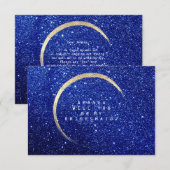 Ben je mijn bruidsmeisje, Glitter Blue Navy? Kaart (Voorkant / Achterkant)