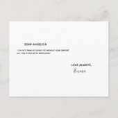 Ben je mijn bruidsmeisje goudglittersparren? uitnodiging briefkaart (Achterkant)