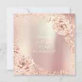 Ben je mijn bruidsmeisje, goudroze roze poot? kaart (Voorkant)