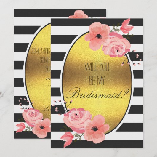 Ben je mijn bruidsmeisje? kaart (Voorkant / Achterkant)