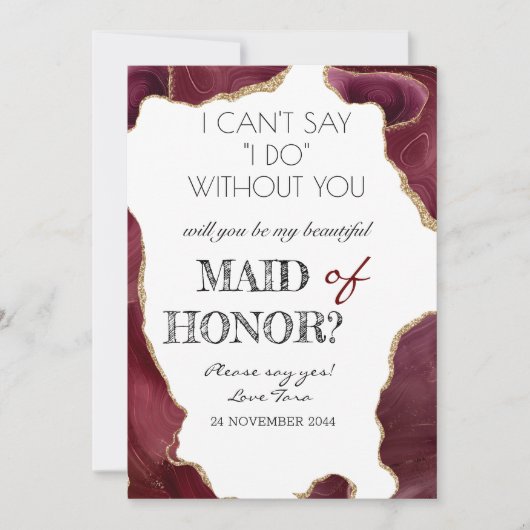 ben je mijn bruidsmeisje-klas wit? kaart (Voorkant)