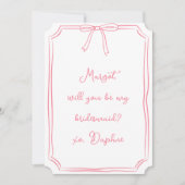 Ben je mijn bruidsmeisje? Lichtroze Coquette Bow v Kaart (Voorkant)