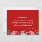 Ben je mijn bruidsmeisje Red Rose Waterverf? Kaart (Achterkant)