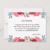 Ben je mijn bruidsmeisje Red Rose Waterverf? Kaart (Achterkant)