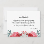 Ben je mijn bruidsmeisje Red Rose Waterverf? Kaart (Achterkant)