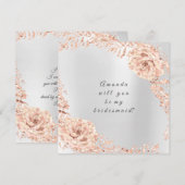 Ben je mijn bruidsmeisje Roos Goud met grijs Kaart (Voorkant / Achterkant)