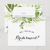 "Ben je mijn bruidsmeisje?" voorstelkaart Aankondigingskaart (Voorkant / Achterkant)