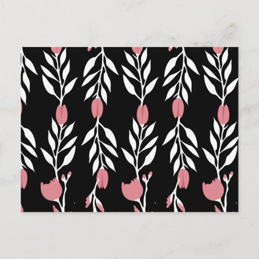 Ben je mijn bruidsroze roze en zwarte florale? uitnodiging briefkaart (Achterkant)