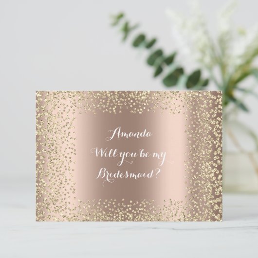 Ben je mijn bruidsroze roze roze Confetti? Kaart (Staand voorkant)