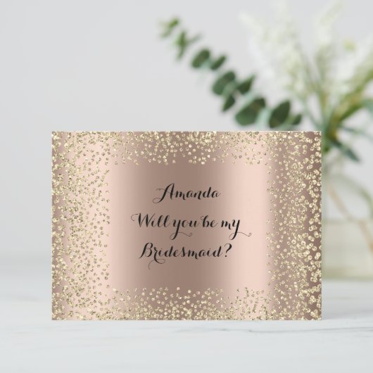 Ben je mijn bruidsroze roze roze Confetti? Kaart (Staand voorkant)