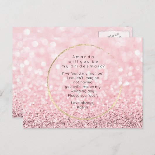 Ben je mijn bruidsroze roze roze roodbruin? uitnodiging briefkaart (Voorkant / Achterkant)