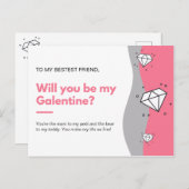 Ben je mijn Galentine? Briefkaart (Voorkant / Achterkant)