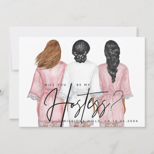 Ben je mijn hostess? Meisjes op Robes-kaart Kaart (Voorkant)