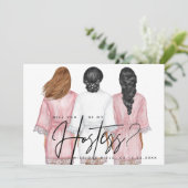 Ben je mijn hostess? Meisjes op Robes-kaart Kaart (Staand voorkant)