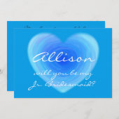 Ben je mijn Jr. Bridesmaid? Blauw aangepast Kaart (Voorkant / Achterkant)