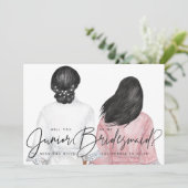 Ben je mijn Junior Bridesmaid? Meisjes in Robes I Kaart (Staand voorkant)