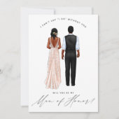 Ben je mijn Man van eer? Meisjes in Gowns Invita Kaart (Voorkant)