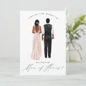 Ben je mijn Man van eer? Meisjes in Gowns Invita Kaart (Staand voorkant)