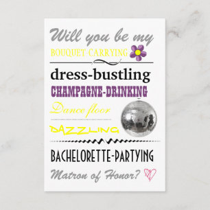 "Ben je mijn Matron of Honor?" Kaart