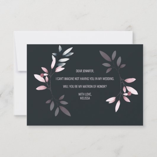 Ben je mijn matron van de Honor Pink Navy Floral? (Achterkant)